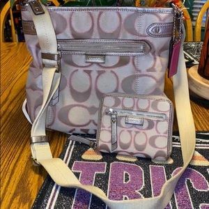 Over the shoulder purse and matching wallet